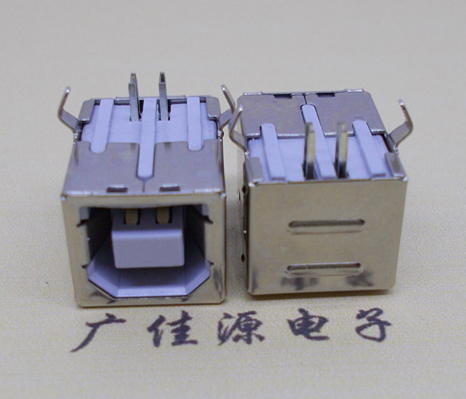 嘉兴USB BF90度母座 打印机接口 卧式插板DIP白胶