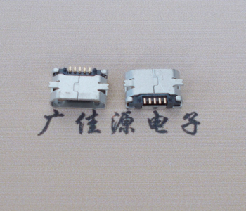 嘉兴Micro USB平口全贴板 鱼叉脚5.0长带定位柱加焊盘