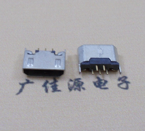 嘉兴迈克USB 180度母座5p直插带地脚1.5端子直口