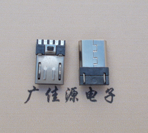 嘉兴Micro USB 公头焊线短体10.5mm胶芯3.0前五后五