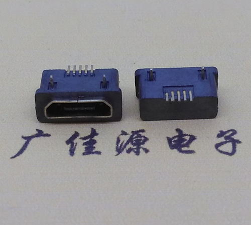 嘉兴MICRO USB5p防水接口 90度卧式 两脚插板牢固