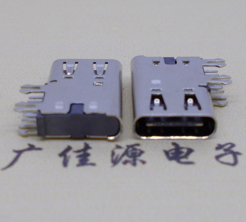 嘉兴侧插USB3.1接头座子.90度type-c母座.6p侧插连接器