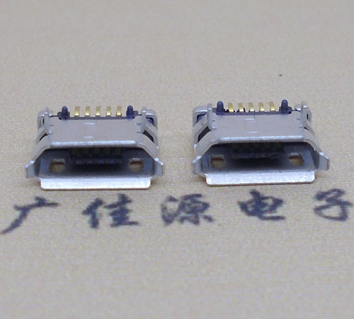 嘉兴高品质Micro USB 5P B型口母座,5.9间距前插/后贴端SMT