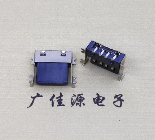嘉兴薄胶芯母座 USB2.0卧式贴板A母10.0短体尺寸